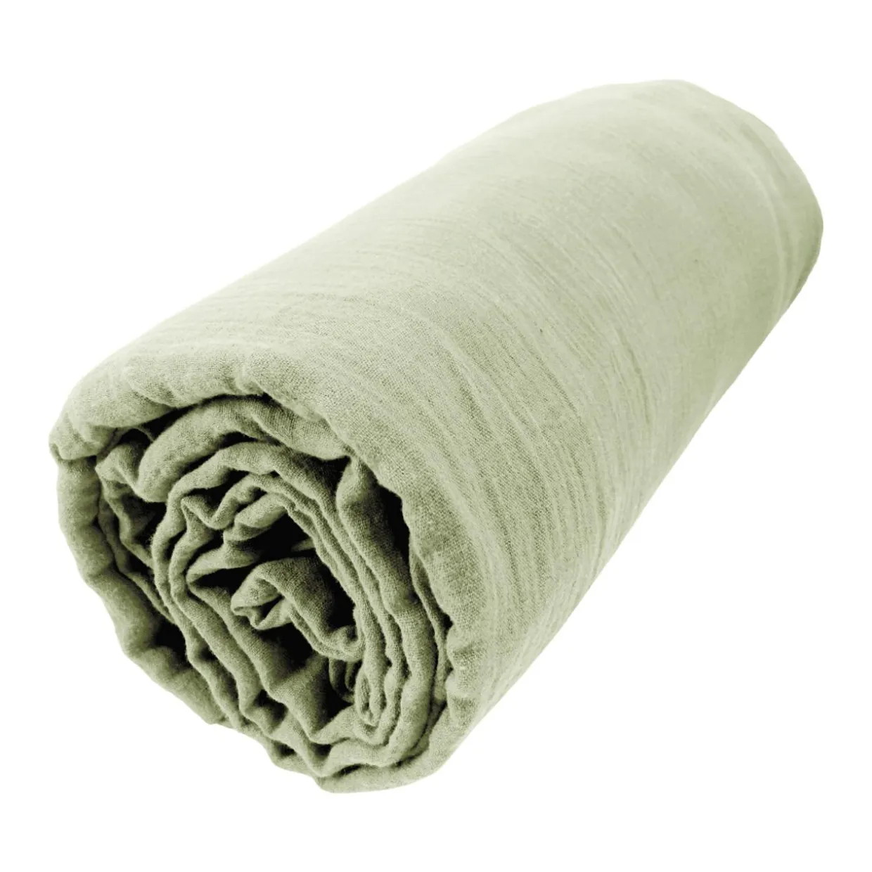 Drap housse gaze de coton (160 x 200 cm) Gaïa Vert tilleul