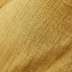 Drap housse gaze de coton (140 x 190 cm) Gaïa Jaune safran