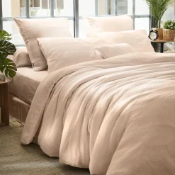 Drap housse gaze de coton (200 x 200 cm) Gaïa Rose poudré
