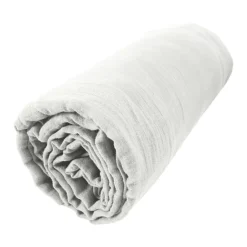Drap housse gaze de coton (90 x 200 cm) Gaïa Gris nuage