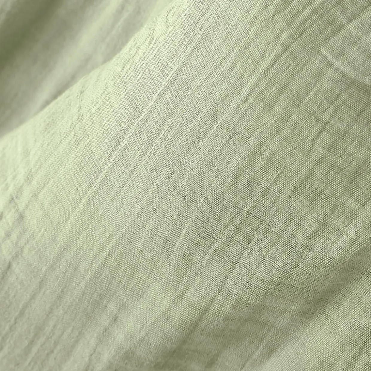 Drap housse gaze de coton (140 x 190 cm) Gaïa Vert tilleul