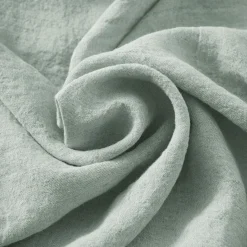 Drap housse lin lavé (160 x 200 cm) Louise Vert eucalyptus