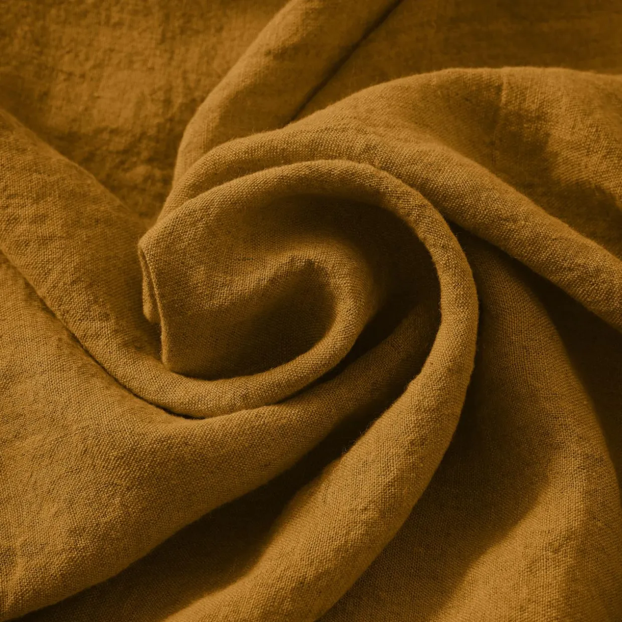 Drap housse lin lavé (180 x 200 cm) Louise Caramel