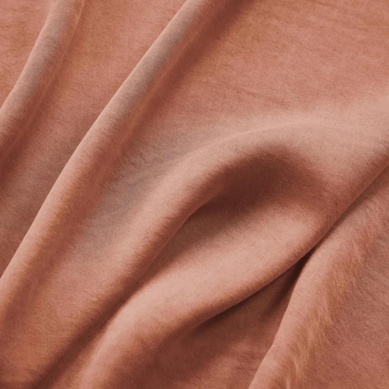 Drap housse lyocell Tencel™ lavé (140 x 190 cm) Olivia Terracotta
