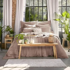 Drap housse lyocell Tencel™ lavé (140 x 190 cm) Olivia Rose blush