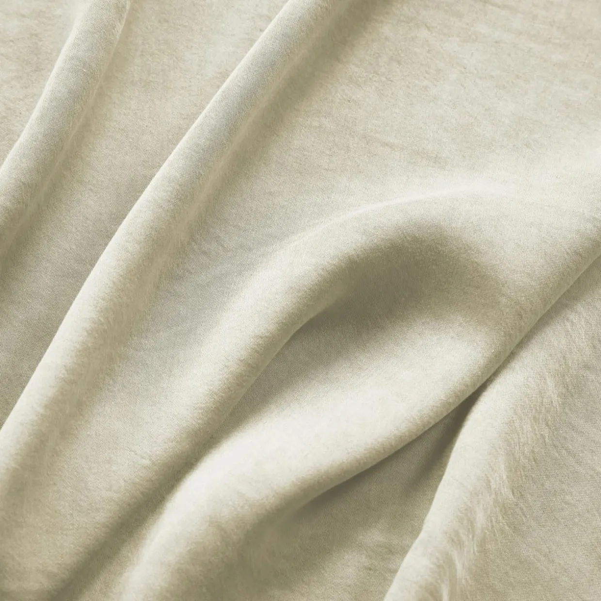 Drap housse lyocell Tencel™ lavé (140 x 190 cm) Olivia Beige pampa