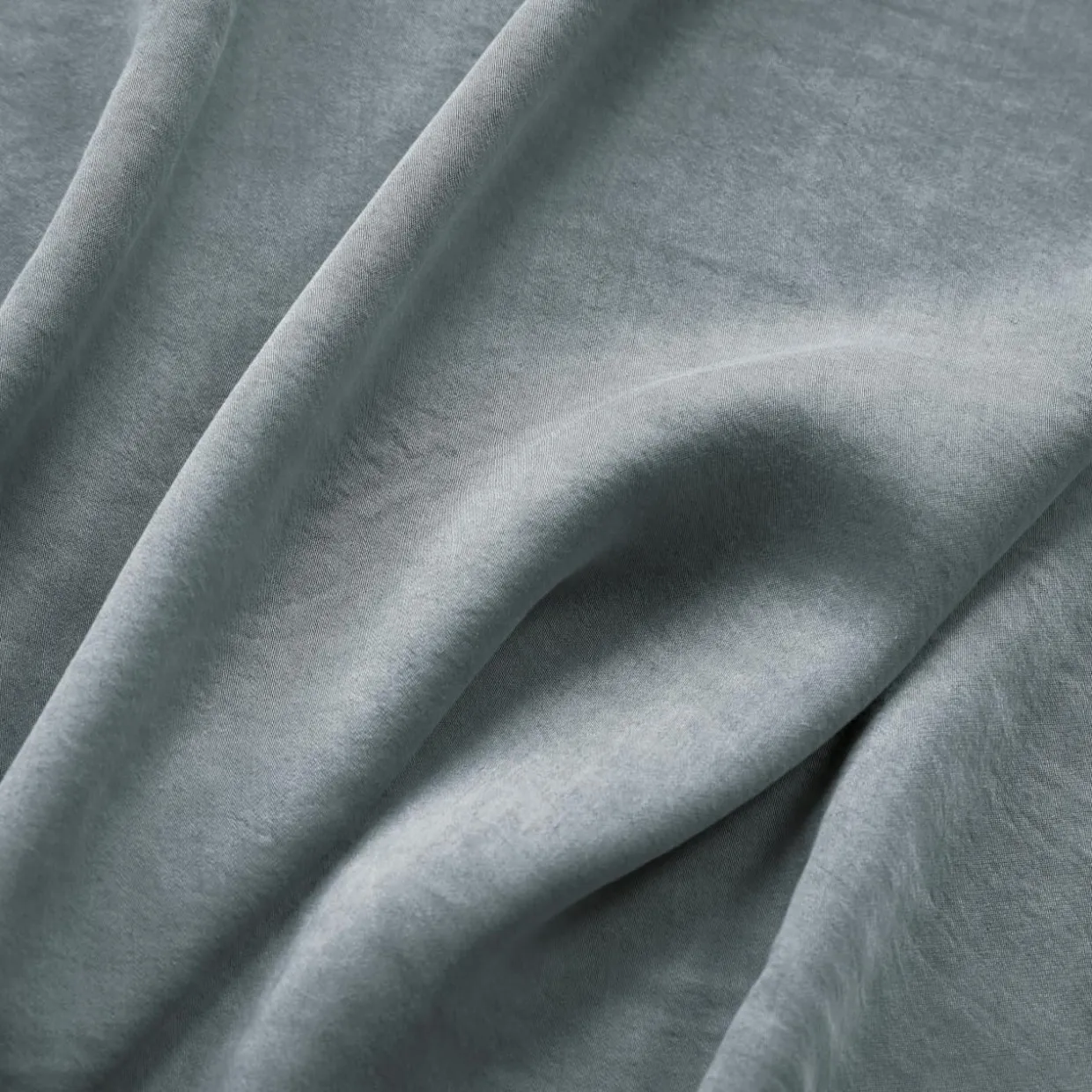 Drap housse lyocell Tencel™ lavé (140 x 190 cm) Olivia Bleu stone