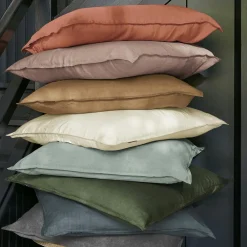 Drap housse lyocell Tencel™ lavé (200 x 200 cm) Olivia Vert eucalyptus