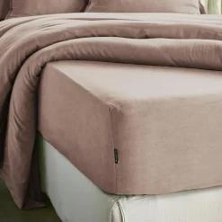 Drap housse lyocell Tencel™ lavé (90 x 200 cm) Olivia Rose blush