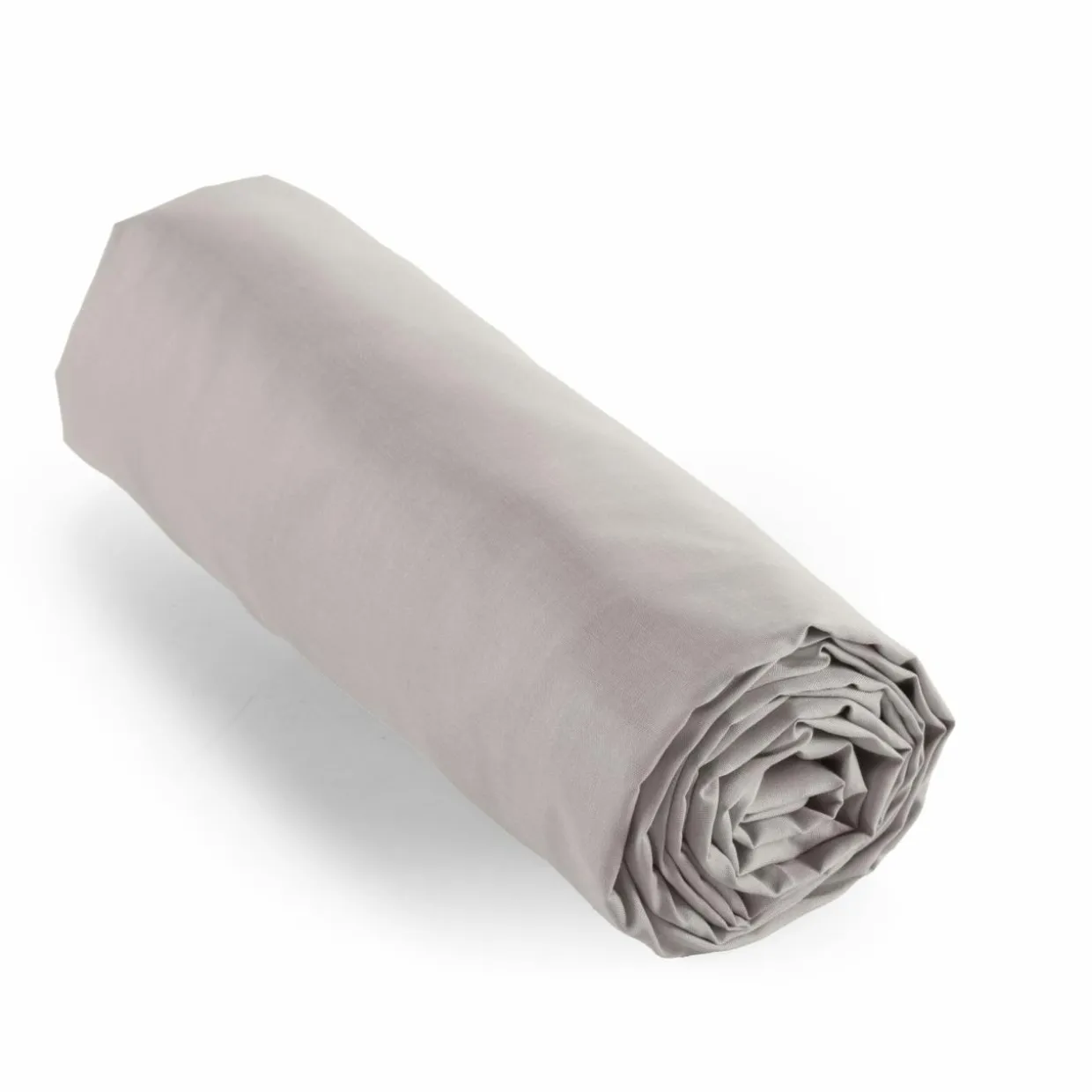 Drap housse percale de coton (160 x 200 cm) Cali Gris clair