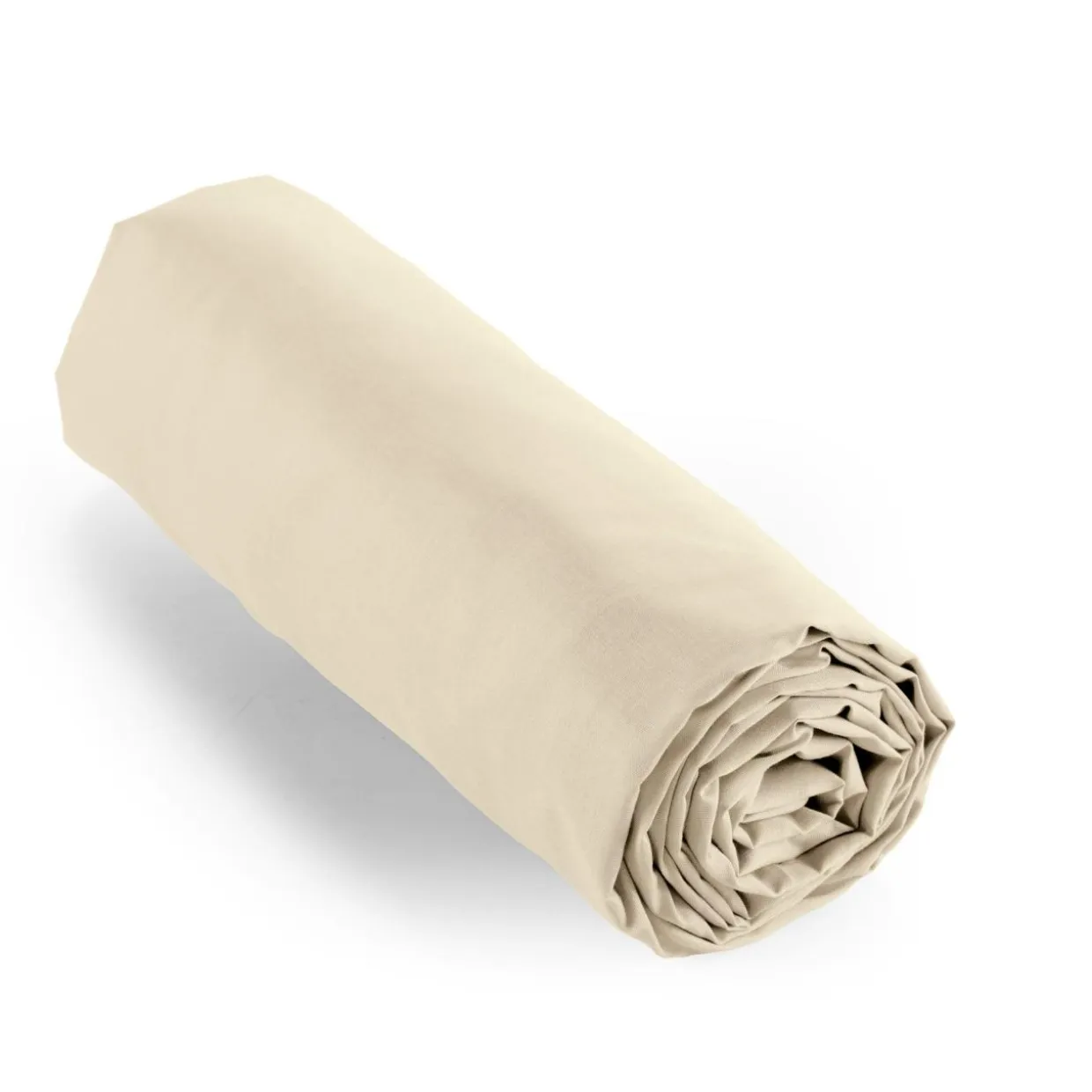 Drap housse percale de coton (180 x 200 cm) Cali Beige