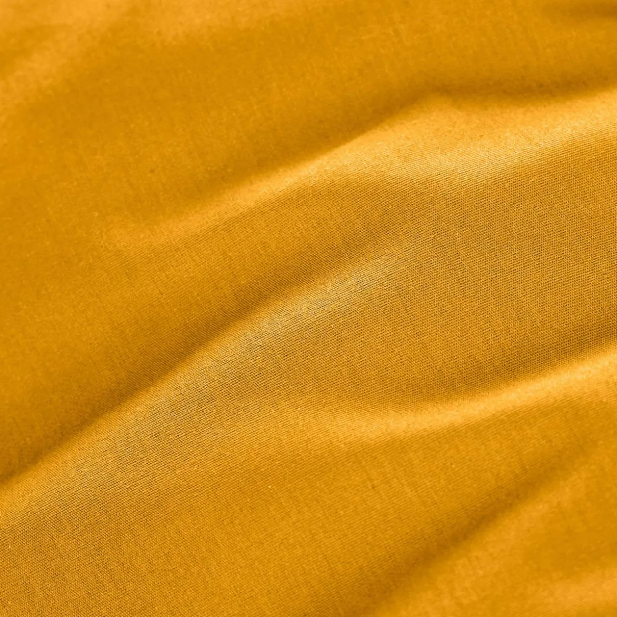 Drap housse percale de coton (160 x 200 cm) Cali Jaune moutarde