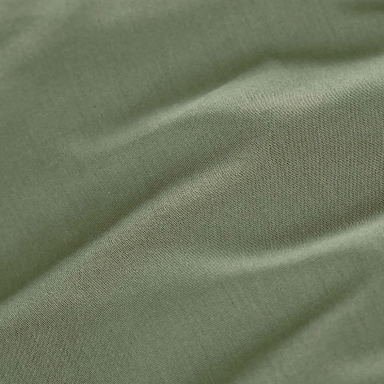 Drap housse percale de coton (200 x 200 cm) Cali Vert romarin