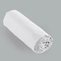 Drap housse percale de coton (180 x 200 cm) Cali Blanc
