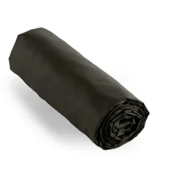 Drap housse percale de coton (160 x 200 cm) Cali Noir