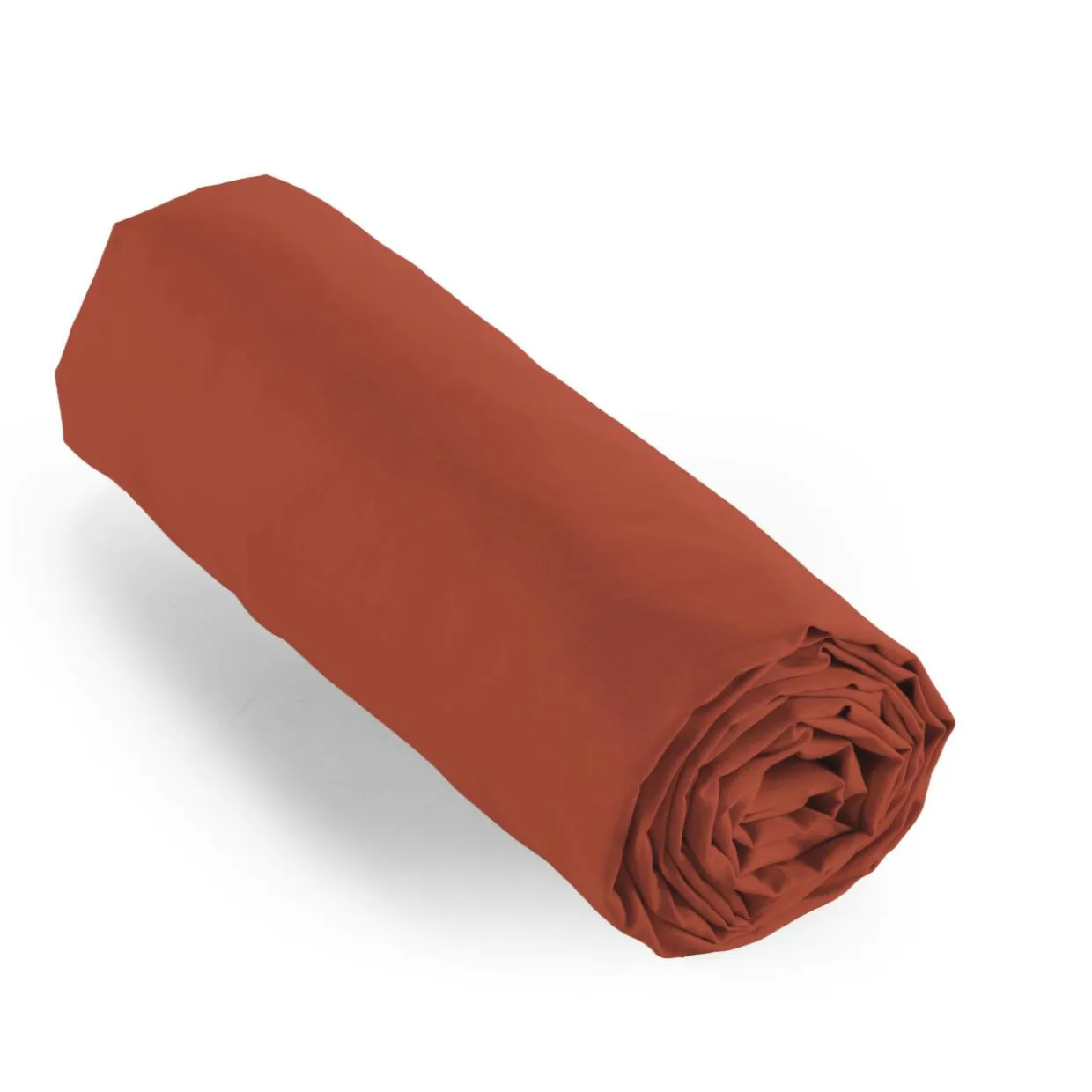 Drap housse percale de coton (140 x 190 cm) Cali Terracotta
