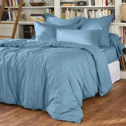 Drap housse percale de coton (200 x 200 cm) Cali Bleu ciel