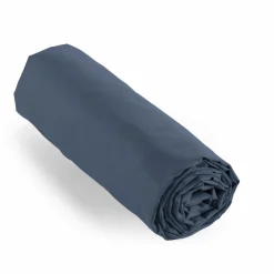 Drap housse percale de coton (200 x 200 cm) Cali Bleu marine