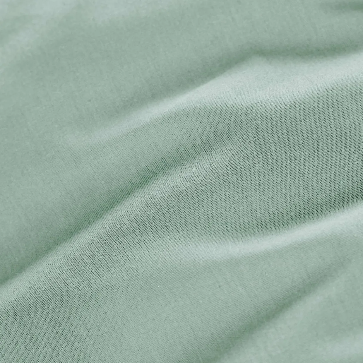Drap housse percale de coton (200 x 200 cm) Cali Vert eucalyptus