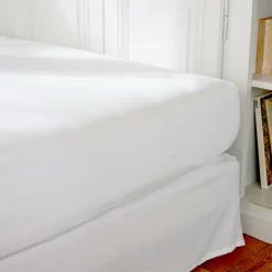 Drap housse percale de coton (90 x 200 cm) Cali Blanc