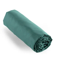 Drap housse percale de coton (90 x 190 cm) Cali Bleu canard