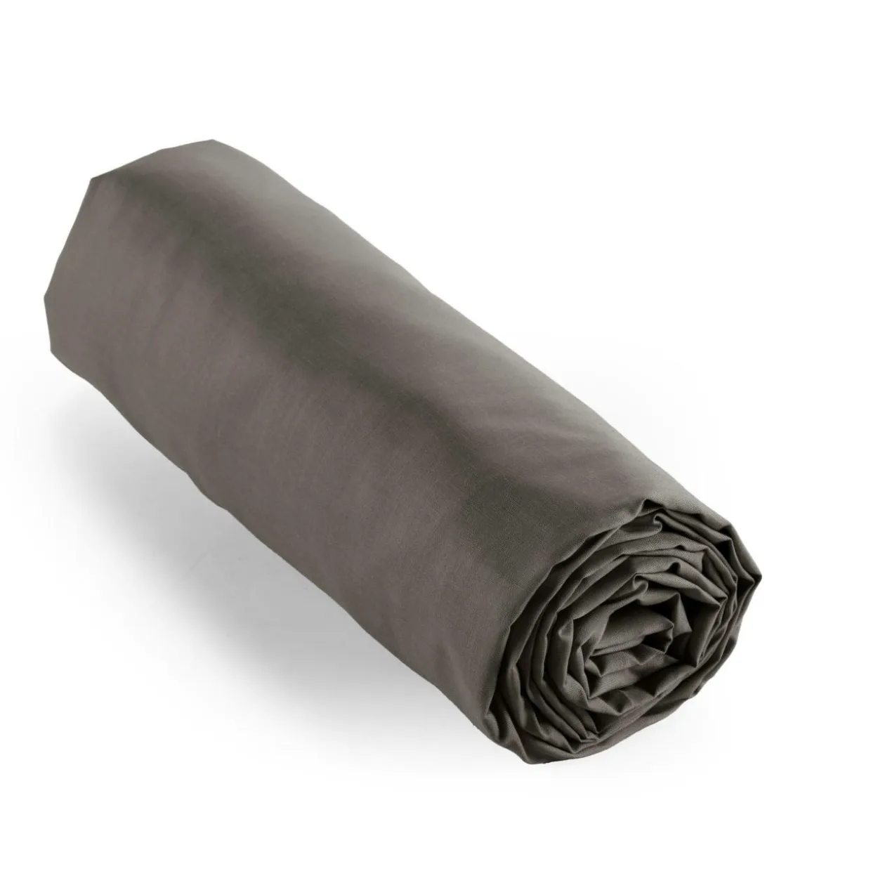 Drap housse percale de coton (140 x 200 cm) Cali Gris anthracite