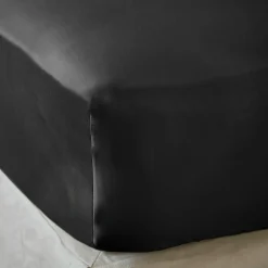 Drap housse satin de bambou (90 x 190 cm) Sienna Noir
