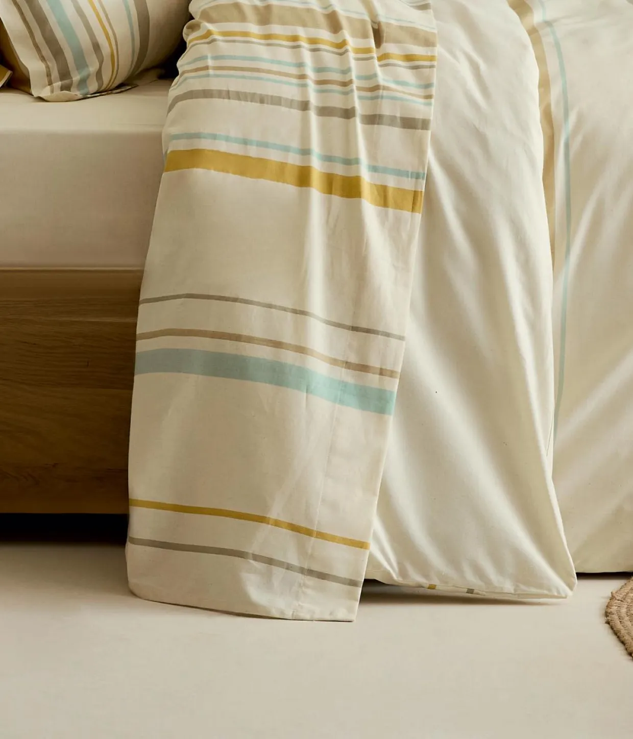 Drap plat coton lavé (240 x 310 cm) Hugo Jaune moutarde