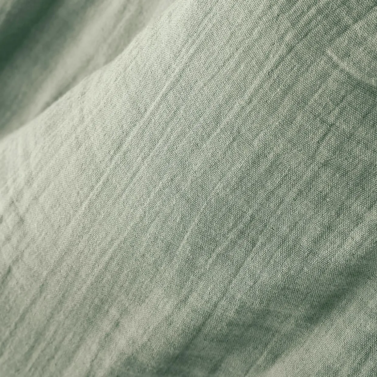 Drap plat gaze de coton (240 x 300 cm) Gaïa Vert eucalyptus