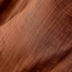 Drap plat gaze de coton (270 x 300 cm) Gaïa Terracotta