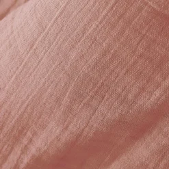 Drap plat gaze de coton (240 x 300 cm) Gaïa Rose pêche