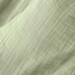 Drap plat gaze de coton (270 x 300 cm) Gaïa Vert tilleul