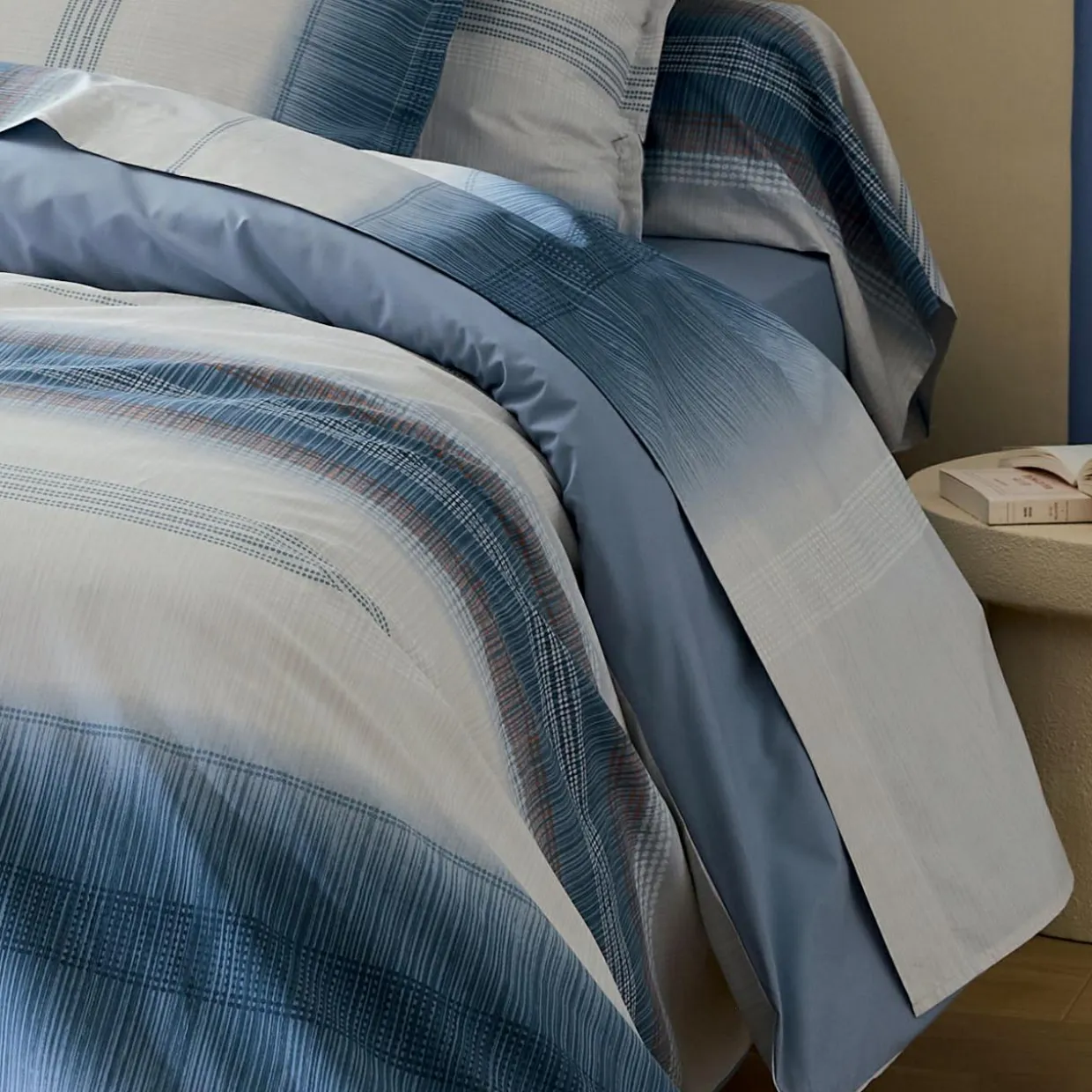 Drap plat percale de coton (280 x 325 cm) Esteban Bleu