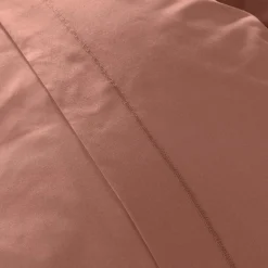 Drap plat percale de coton (180 x 290 cm) Cali Bois de rose