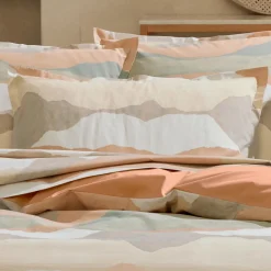 Drap plat percale de coton (280 x 325 cm) Land Beige Craie