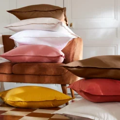 Drap plat percale de coton (240 x 300 cm) Cali Marron chocolat