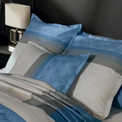 Drap plat satin de coton (240 x 310 cm) Tiago Bleu