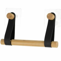 Dérouleur de papier toilette adhésif easy Chic simili cuir Noir