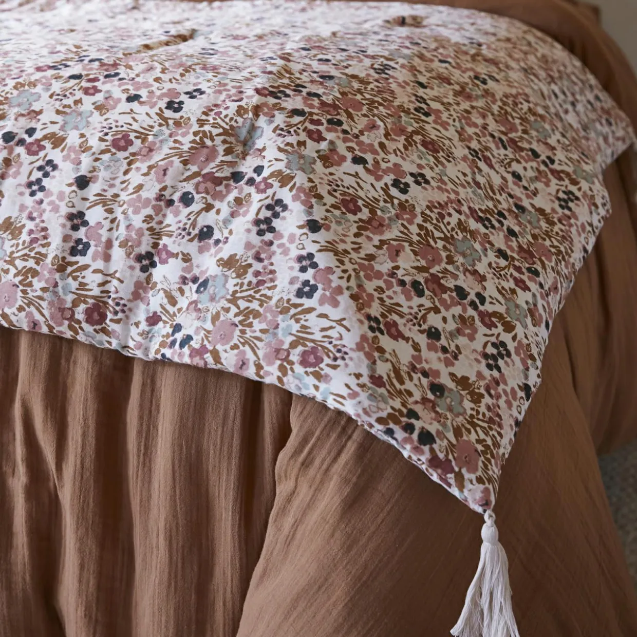 Edredon gaze de coton (90 x 200 cm) Constance Beige pampa