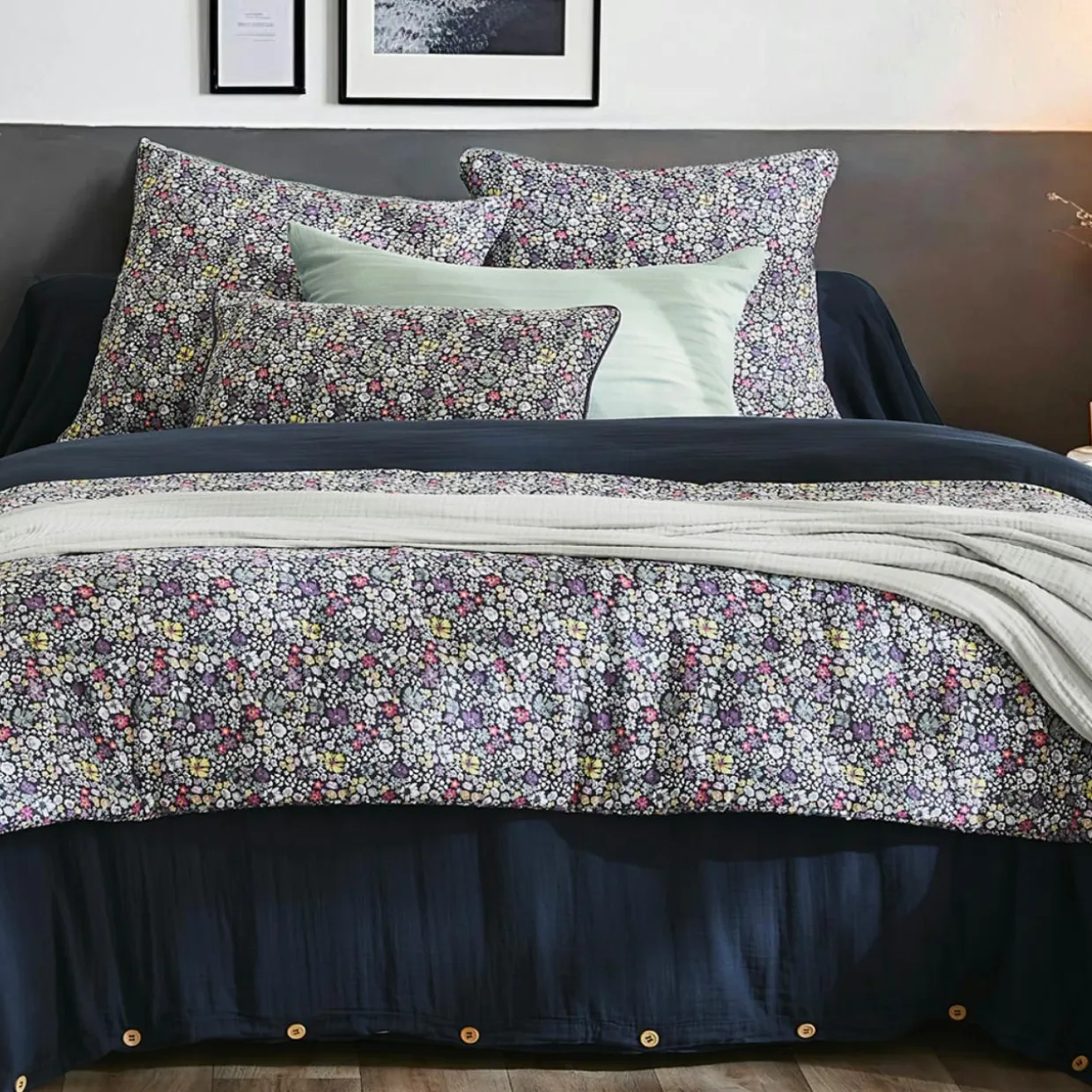 Edredon gaze de coton (90 x 200 cm) Elya Violet