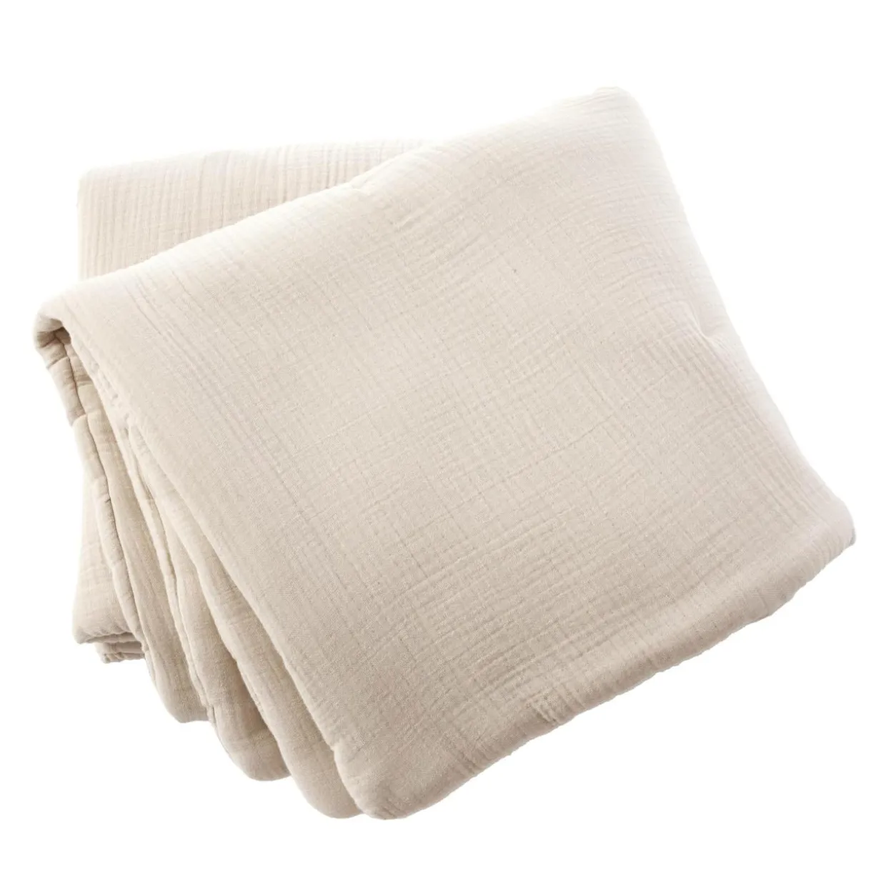 Edredon quadruple gaze de coton (90 x 220 cm) Victoria x Gaïa Beige pampa