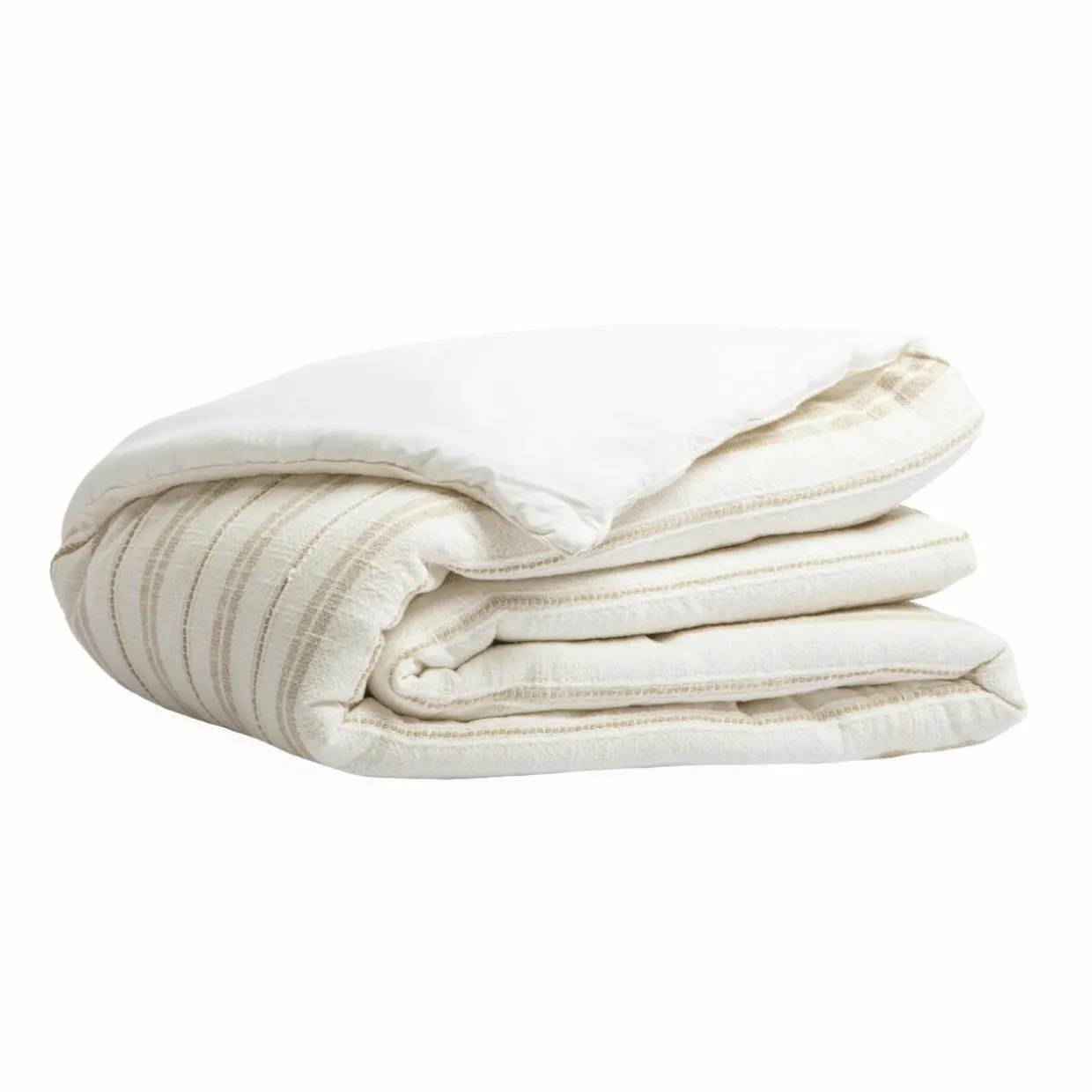 Edredon réversible coton texturé et percale (90 x 220 cm) Alice Ficelle