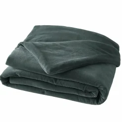 Edredon velours de coton (90 x 200 cm) Victor Gris ardoise