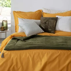 Edredon velours (80 x 180 cm) Sonia Vert kaki