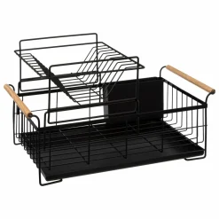 Egouttoir de cuisine en métal 2 niveaux (48 x 28 cm) Blackwood Noir