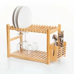 Egouttoir en bambou 2 niveaux (53 x 24 cm) Siao Naturel