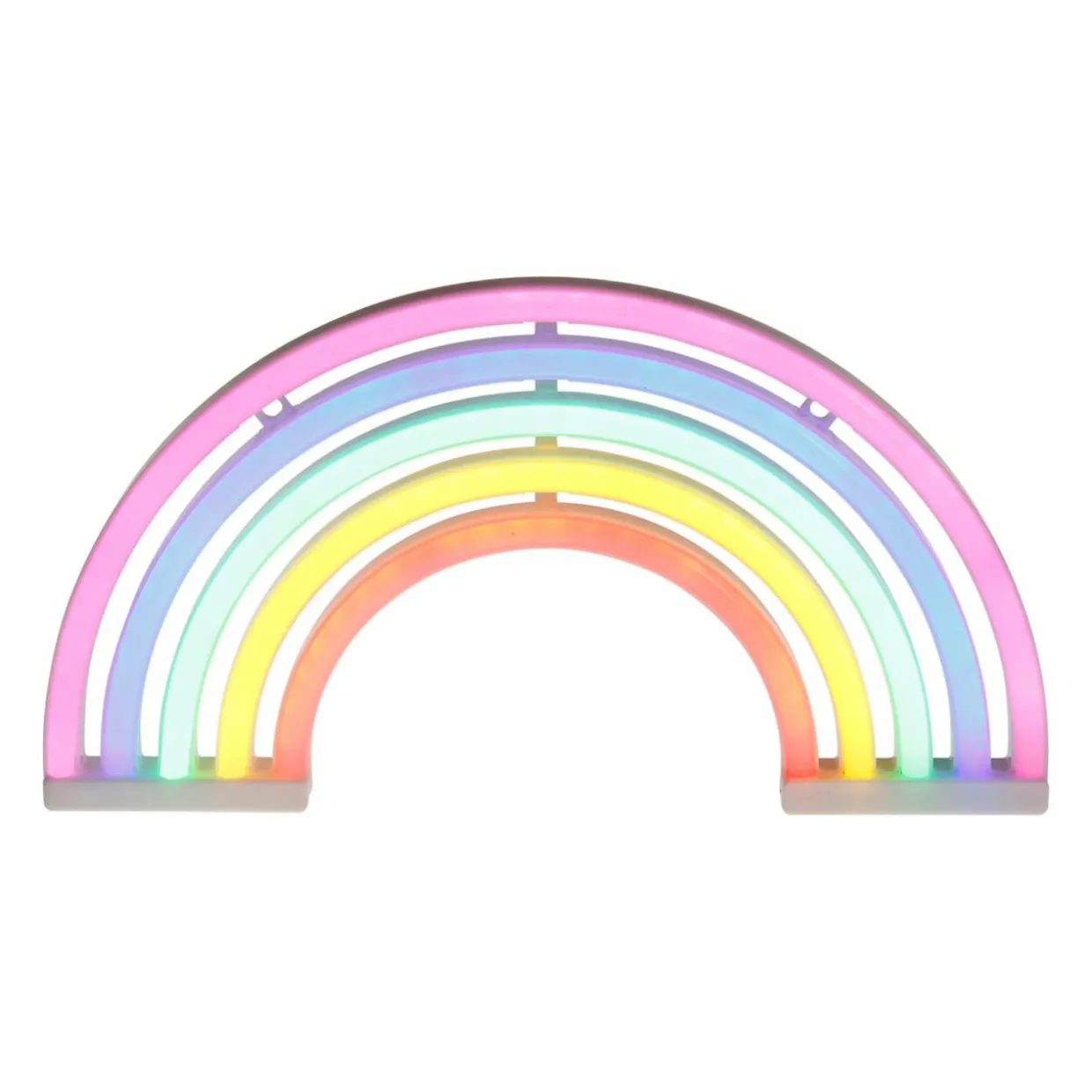 Enseigne lumineuse néon à piles (H16 cm) Arc en Ciel Multicolore