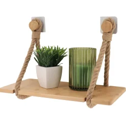 Etagère adhésive bambou (40 x H20 cm) Cordes Naturel