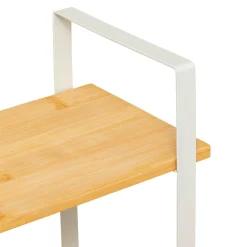 Etagère cuisine bois 2 niveaux bac (H30 cm) Ordera Blanche
