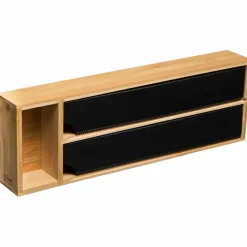 Etagère dérouleurs et compartiment (39 x 13 cm) Bambou Noir